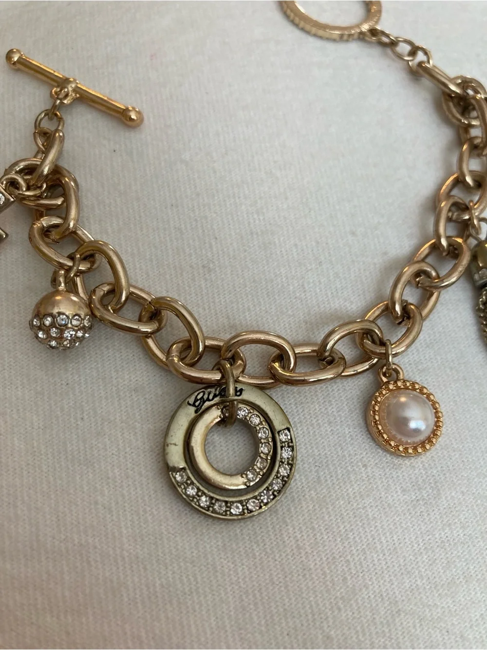 Guess Signed Vintage Charm Bracelet